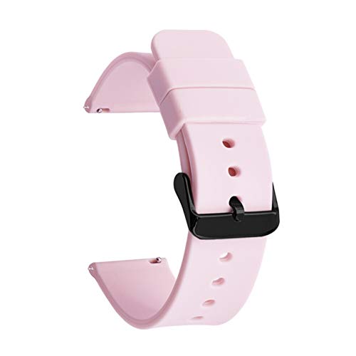 ZXF Uhrenarmband 14mm 16mm 18mm 20mm 22mm 24mm Silikonbandband Quick Release Uhrband Armband Silikon Gummi Uhrenarmband (Band Color : Pink B, Band Width : 22mm) von ZXF