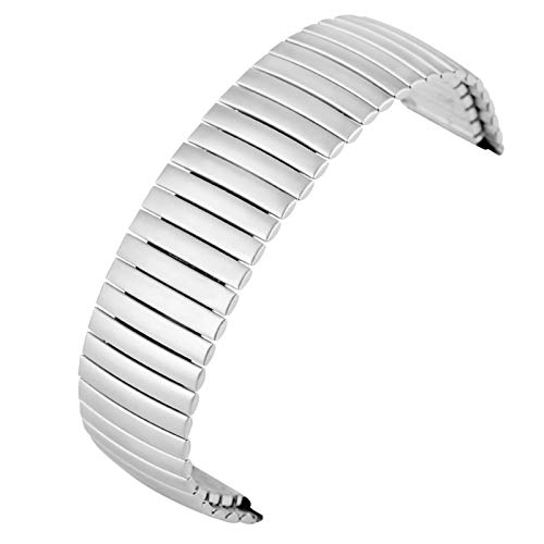 ZXF Uhrenarmband 20 / 22MM Edelstahl-Uhrenarmband-Silber/Schwarz Ersatzband Praktische Dehnbare Länge Keiner Buckle Strap Scrub Armband (Color : Silver, Size : 20mm) von ZXF