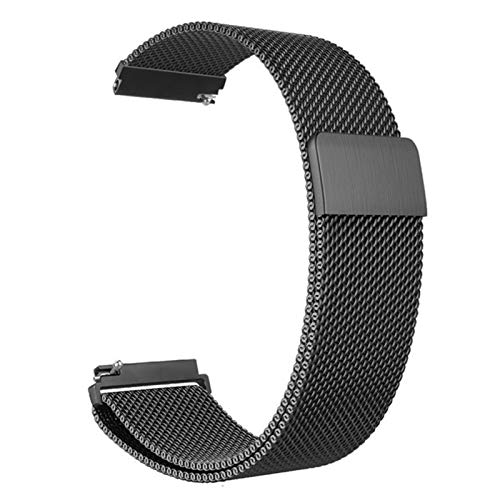 ZXF Uhrenarmband for Garmin Vivoactive 3 Band 20mm Quick Release Loop-Edelstahl-Uhrenarmband Vivomove HR/Forerunner 645 Musik-Bänder Armband (Color : Black, Size : 20mm) von ZXF