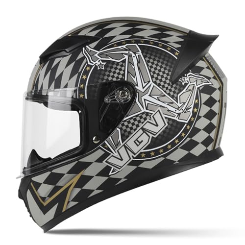 ZXJDP Integralhelm Motorrad Helm DOT/ECE-Zulassung, Leichter Vollvisierhelm mit reserviertem Bluetooth-Headset-Steckplatz,Roller Helm Jet Helm Mopedhelm für Männer Frauen,Black b,M von ZXJDP