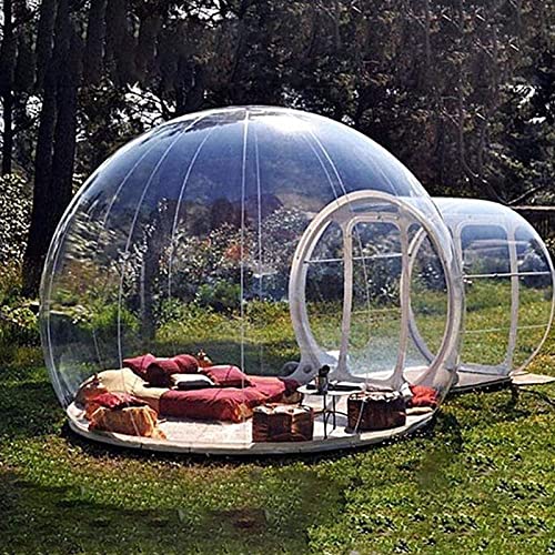 Aufblasbares Blasenzelt im Freien, transparentes Hauskuppelzelt, Familiencamping mit einem Tunnel, Zelt für Erwachsene und Kinder () von ZXNANA