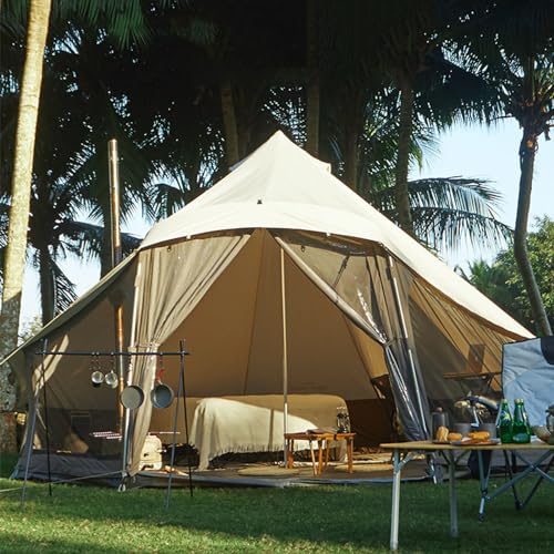 Outdoor-Zelt, Zelt, Baumwolle, verdickt, Jurte, Campingzelt, großer Raum, geeignet für Campinghütten für mehrere Personen (460 * 500 * 300cm) von ZXNANA