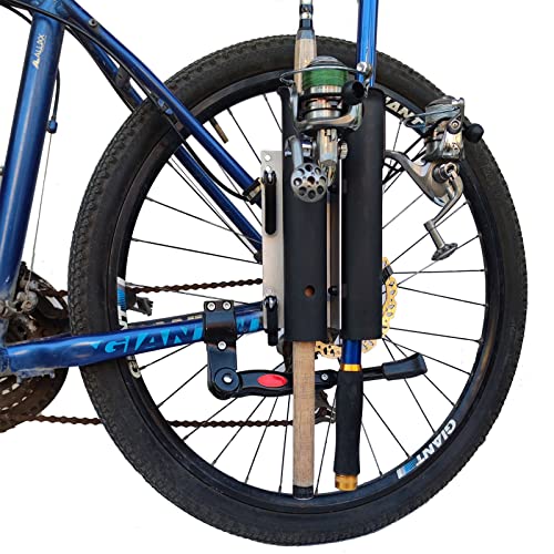 Fahrrad-Angelrutenhalter, Fahrrad-Angelrutenhalter und -träger, einfache Montage von zwei Ruten an Ihrem Fahrrad, zum Fahrradangeln (schwarz) von ZYLPYQ