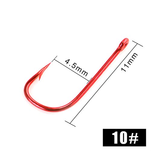 Angeln Quick Knot Tool 10–50 Stück Angelhaken Karpfen-Angelhaken aus Karpfenstahl mit beringtem Widerhaken und Öse for Angeln Verschiedene Angelhaken (Color : 010, Size : 5 Pack) von ZYOZYG-403