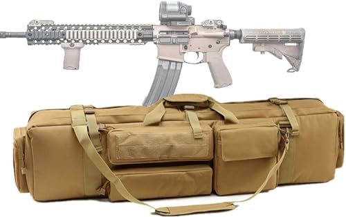 ZYREHAW Gun Bag Futteral, M249 Waffenkoffer Rifle Case Futteral Taktische Gewehrtasche Doppel Waffentasche Für Langwaffen Mit Gepolsterte Und Verstellbarer Schultergurt B von ZYREHAW