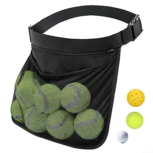 ZYWUOY Tischtennisball Tasche, Tennisball Halter Einstellbare Pickleball Mesh Taille Hip Ball Tasche Pouch Carrier von ZYWUOY