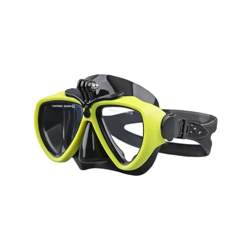ZYYANSHOP Taucherbrille für Erwachsene Premium-Tauchmaske for Erwachsene mit Kamerahalterung, beschlagfreiem, gehärtetem Glas und auslaufsicherer Tauchmaske Tauchermaske Taucherbrille (Color : 01) von ZYYANSHOP