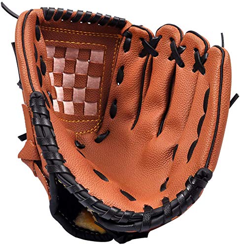 ZYYRSS Baseballhandschuh Sportschlaghandschuhe mit weichen, soliden PU-Lederverdickungskrügen Softballhandschuhe 12,5 Zoll für Jugendliche Erwachsene Linkshändiger Handschuh von ZYYRSS