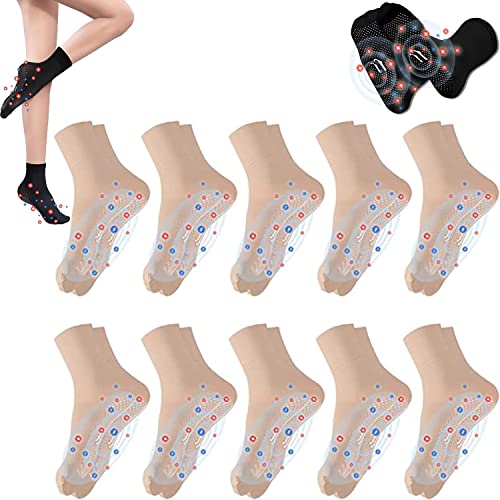 ZZAFDZ Turmalin-Ionen-Körperformungsstretch-Socken 【Neu】 Rapid Detox Turmalin-Körperformungs-Stretchsocken, unsichtbare, rutschfeste Kristallseidensocken für den Sommer,10pcs,Skin Tone von ZZAFDZ