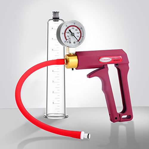 ZZBB Penispumpe Potenz-Pumpe mit Manometer für Potenzsteigerung, Penis-Verlängerung, Penis Enlarger als Erektionshilfe mit Scherengriff und Cock-Ring,23 * 4.5cm/9 * 1.75in von ZZBB