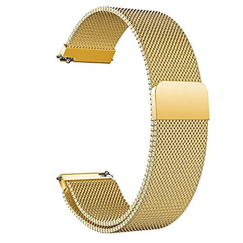 ZZDH Uhrenarmband Mesh Gewebte Edelstahl Uhrenarmband Mesh Loop Ersatzband Schnellspanner Watch Strap Magnetische Verschluss (Color : Gold, Size : 12mm) von ZZDH