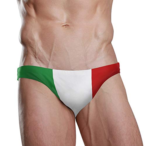 ZZKKO Badehose Bikini Nationalflagge Strand Bikini für Herren Schwimmunterwäsche Sport XXL Flagge Italien von ZZKKO