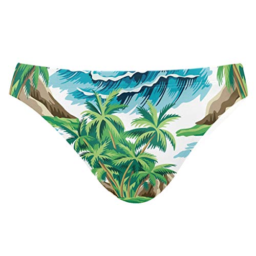 ZZKKO Sexy Badehose, hawaiianische Palme, Strand-Bikini für Herren, Schwimm-Unterwäsche, Sport M mehrfarbig von ZZKKO