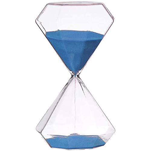 ZZYQDRTT Blauer rautenförmiger kindersicherer Sanduhr: 5-Minuten-Sanduhr für Zeitmanagement, kreative Geschenke und Bürodekoration von ZZYQDRTT