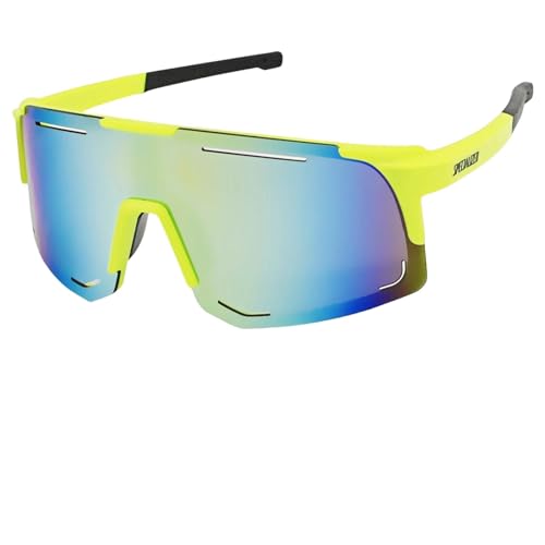 ZZZOLX Sonnenbrille Herren Radfahren Sonnenbrille Männer Frauen Mountainbike Rennrad Brille Radfahren Outdoor Sport Brille Wandern Goggles.-Gelbgold-Multi von ZZZOLX