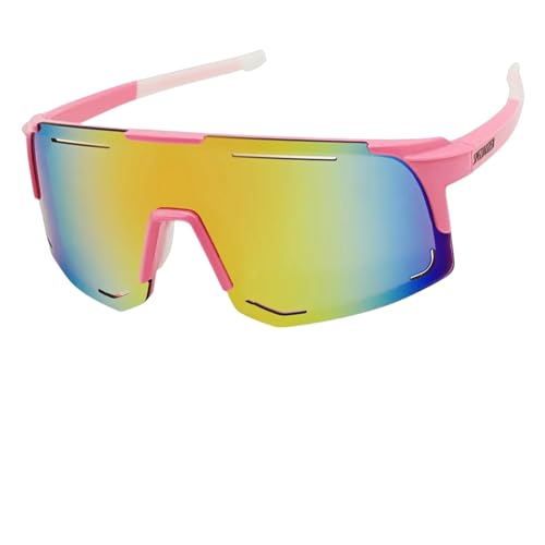 ZZZOLX Sonnenbrille Herren Radfahren Sonnenbrille Männer Frauen Mountainbike Rennrad Brille Radfahren Outdoor Sport Brille Wandern Goggles.-Rosa Rot-Multi von ZZZOLX
