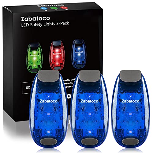 Zabatoco LED Blinklicht Sicherheitslicht für Schulranzen 3er Set, Clip Sicherheit Licht Lauflicht für Jogger, Katzen, Haustiere, Hunde Clip-On Leuchten von Zabatoco