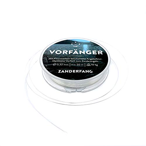 Zanderfang - Zander Vorfach Fluorocarbon – Angel-Schnur für Zander und Barsch – Vorfach-Schnur Vorfänger - 0,32mm - 50m von Zanderfang
