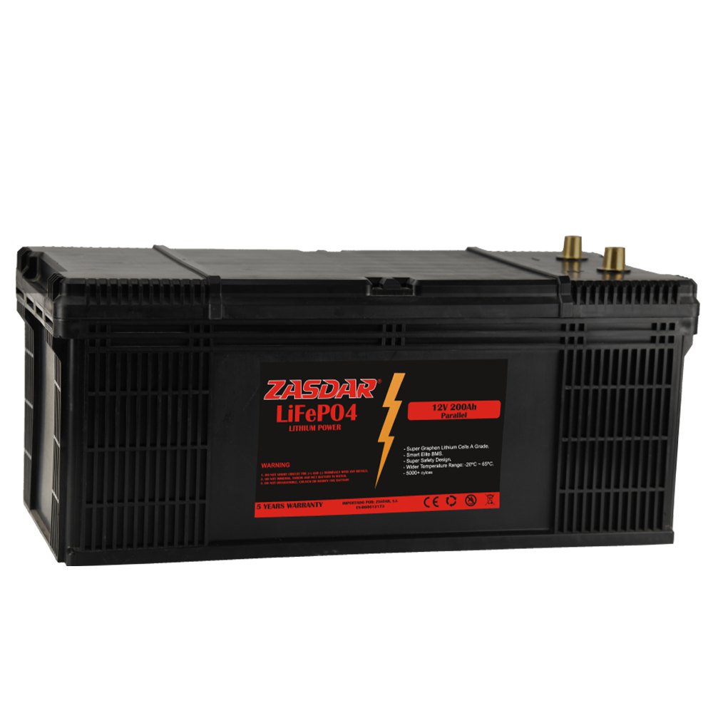 Zasdar Lifepo4 12v 200ah Battery Schwarz von Zasdar