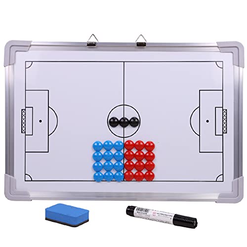 Zasdvn Fußballtrainer-Tafel – Magnetische Fußballtafel Für Das Training – Taktik-Whiteboard, Doppelseitiger Magnetischer Metallrahmen, Perfekt Zum Trainieren Von Fußball, Basketball, Hockey Und Mehr von Zasdvn