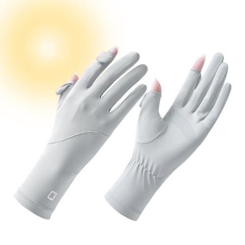 Zasdvn Damen Sommer Handschuhe aus Eisseide, UV-Schutz, Touchscreen, Sonnenschutz, Autofahren, Fahrradfahren, Schwarz, Hellgrau, Dunkelgrau, Lila, Rosa, Unisex, Seide, Handschuhe von Zasdvn