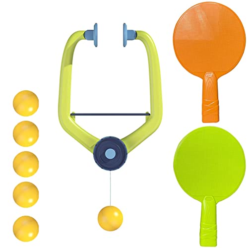 Zceplem PingPong-Spielzeug für Kinder, Indoor-Tischtennis-Selbsttrainings-Set, Hängender Tischtennistrainer für den Innenbereich, 2 Tischtennisschläger und 6 Tischtennisbälle, Spielzubehör von Zceplem