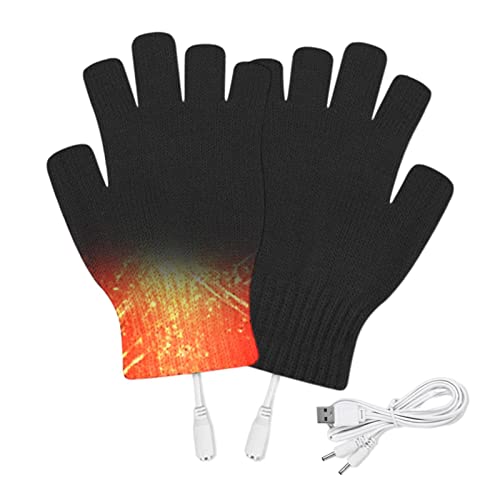 Zceplem USB-beheizte Handschuhe für Männer und Frauen, beheizbare Strickhände, warme Handschuhe, Laptop-Handschuhe, beheizbare Fäustlinge, Händewärmer, fingerloses, waschbares Design, Wintergeschenk von Zceplem