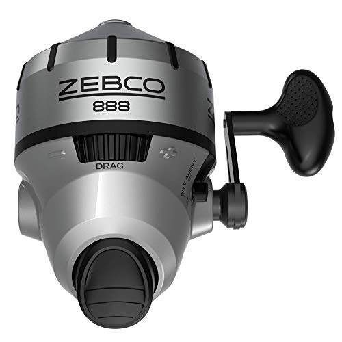 Zebco 888 Spincast Angelrolle, GröÃŸe 80, wechselbare Rechts- oder Linkshänder, vorgespult mit 11,3 kg Zebco Angelschnur, Edelstahl-Frontabdeckung, Silber von Zebco
