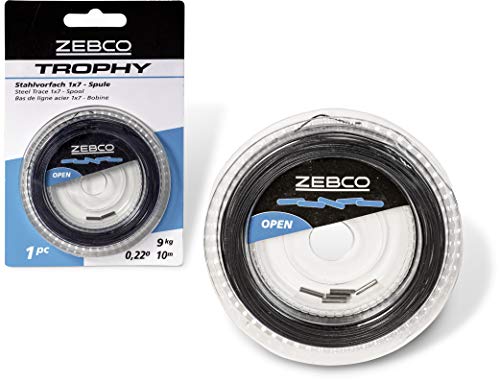 Zebco Qualitäts Trophy Stahlvorfach 1x7 Spule sicheres Vorfach Material Spinnfischen Angel Zubehör Hecht Angeln, Diverse, 15 kg von Zebco