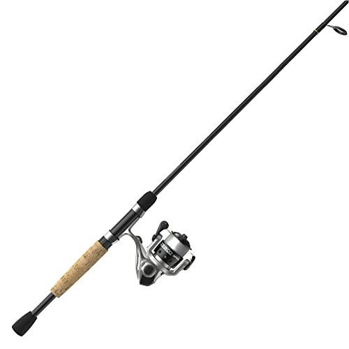 Zebco Spyn Spinning Reel and 2-Piece Fishing Rod Combo, Split-Grip Cork Rod Handle, Instant Anti-Reverse Fishing Reel, Size 20 von Zebco