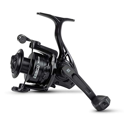 Zebco leichte ROAM Spinning 30 Spinnfisch-Angelrolle mit Frontbremse und 5 Kugellagern, Schwarz von Zebco