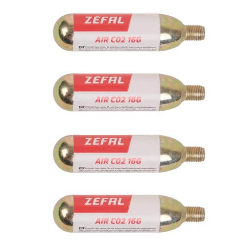ZEFAL Pack CO2 Kartusche 16 g – 2 Packungen mit je 2 Gewindepatronen - CO2-Patronen für Fahrradpumpen von Zéfal