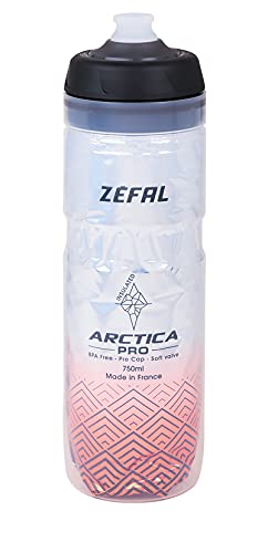 Zefal Unisex – Erwachsene Arctica Pro Trinkflasche, Silber/Rot, 750m von Zefal