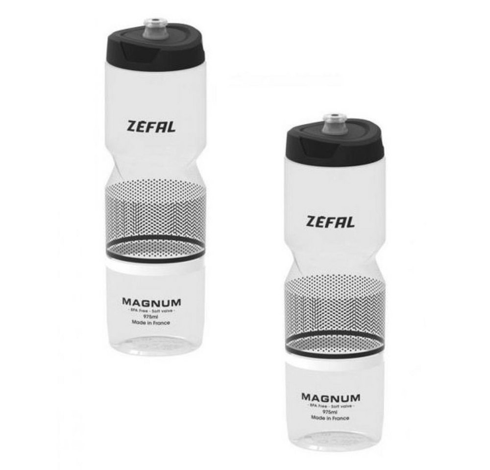 Zefal Trinkflasche 2 x Zefal Trinkflasche Magnum 975 ml transparent black von Zefal