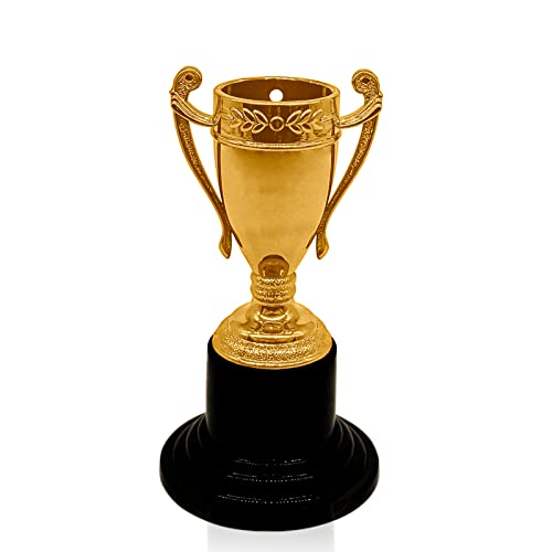 Pokal Mini Serie Gold | Pokale Kindergeburtstag | Henkelpokal als Geschenk für Kinder, Frauen und Männer Mitgebsel | Wanderpokal für jeden Anlass | Trophäe Mini Pokal in DREI Farben (Bronze) von Zelaro