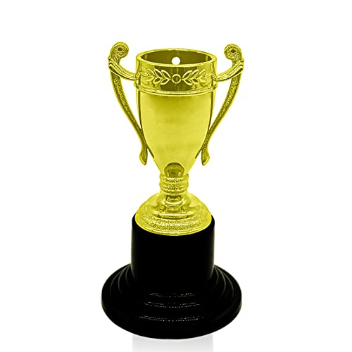 Pokal Mini Serie Gold | Pokale Kindergeburtstag | Henkelpokal als Geschenk für Kinder, Frauen und Männer Mitgebsel | Wanderpokal für jeden Anlass | Trophäe Mini Pokal in DREI Farben (Gold) von Zelaro