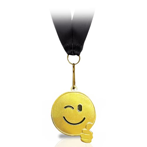 Zelaro Medaille Lustig für Kindergeburtstag – Medaillen mit Band als Geschenk für Kinder oder Mitgebsel zum Geburtstag, Fußball oder Spiele Goldmedaille aus Metall (10x Daumen hoch)… von Zelaro