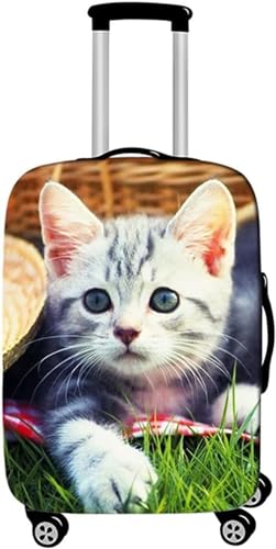 3D Katze Reise Kofferschutzhülle Elastische Kofferhülle Gepäck Cover,Waschbare Kofferhülle, Reisetasche Kofferbezug,Kofferhülle, Luggage Cover Mit Reißverschluss (Styple 8#,L) von Zelbuck