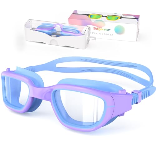 Zeligerstar Schwimmbrille Kinder, Schwimmbrille für Kinder 6-14 Jahre Jungen Mädchen, Antibeschlag UV-Schutz Kinder Schwimmbrille von Zeligerstar