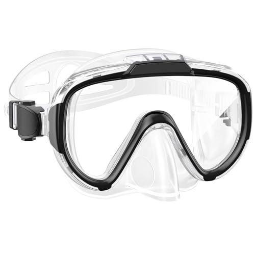 Zeligerstar Taucherbrille für Erwachsene, professionalelle Schnorchelbrille, 180° Panorama Tempered-Glas Schnorchelmaske mit Verstellbares Silikonband für Schwimmen und Schnorcheln von Zeligerstar