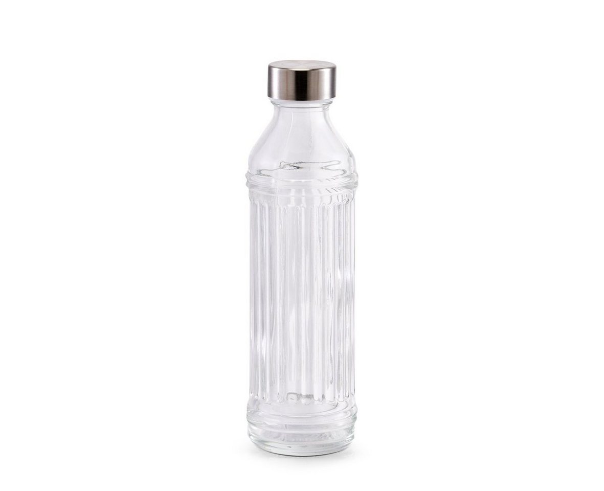 Zeller Present Trinkflasche Glasflasche, 500 ml, Glas/Edelstahl, transparent, Ø7 x 24 cm von Zeller Present