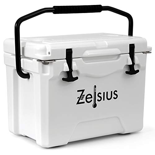 Zelsius Kühlbox 25 Liter | Coolbox | Tragbare Cooling Box ideal für Auto Camping Urlaub Angeln Freizeit Outdoor | Thermobox für Warm und Kalt (Weiss) von Zelsius