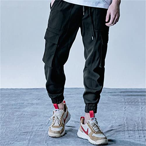 Zempertoopa Jogginghose Herren Herren Cargo Hosen Elastische Mehrfachpocke Männliche Hosen Outdoor Jogger Pant Jogger Hosen Männerhosen-L,Black von Zempertoopa