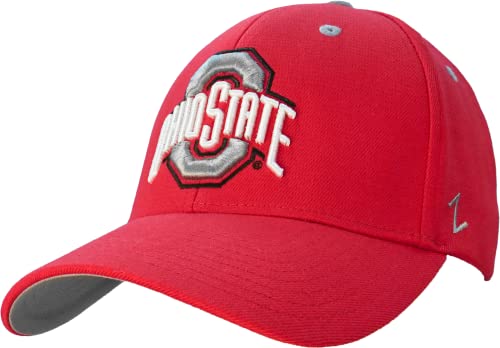Zephyr NCAA Herren Stretch Fitted Hat Team Color, Herren, Mütze, Stretch Fitted Hat Team Color, Ohio State Buckeyes Rot, Large von Zephyr