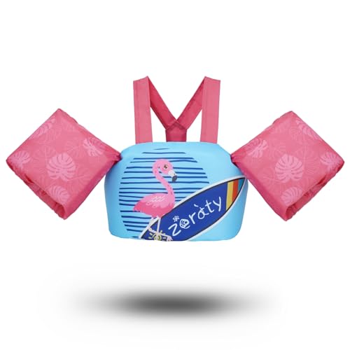 Zeraty Kinder Schwimmflügel für Kleinkinder Floaties Kinder Schwimmen Arm Band mit Schulter Harness Arm Wings, Schwimmen Aids Jacke für 20-50 lbs/2-6 Jahre alt Jungen/Mädchen von Zeraty