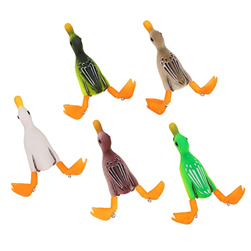 Zerodis Topwater Duck, Angelausrüstung, Entenköder für Barschangeln, 5 Stück Angelköder für Süßwasser, Salzwasser von Zerodis