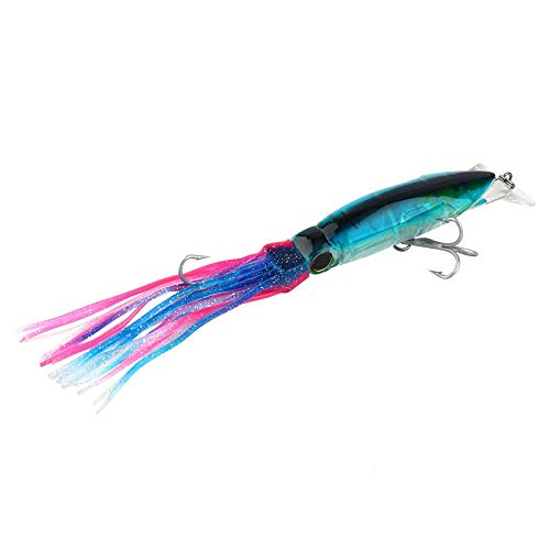 Angeln Kunstköder Tintenfisch Jigs Octopus Tintenfisch Garnelen lockt Haken 24cm / 40g Blau Fischköder von Zerone