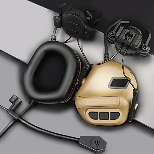 Mikrofon mit Geräuschunterdrückung, taktischer Kopfhörer für Kampfspiele CS (braun) von Zerone