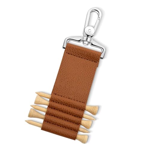 Golftee aus PU-Leder – 5 Slots Ballhalter, tragbare Stollen-Aufbewahrungstasche | Auf dem Platz Organizer Gear Men Women Golfer, Kompaktes T-Shirt mit Clip Befestigung von Zestivra