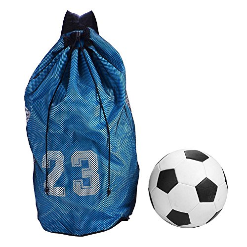 Zetiling Kordelzug Rucksack Tasche, Turnbeutel, Turnsack mit Schultergurt Leichter und Faltbarer Rucksack mit Ballnetz für alle Sportarten Fußballtasche Basketball Volleyball Baseball(#1) von Zetiling